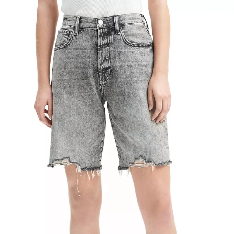 Tye-dye shorts – Shorts with a colorful, spiral tie-dye pattern, perfect for a retro or festival vibe.Tye-dye shorts – Shorts with a colorful, spiral tie-dye pattern, perfect for a retro or festival vibe.Easy James High Rise Cotton Shorts In Fern Gray