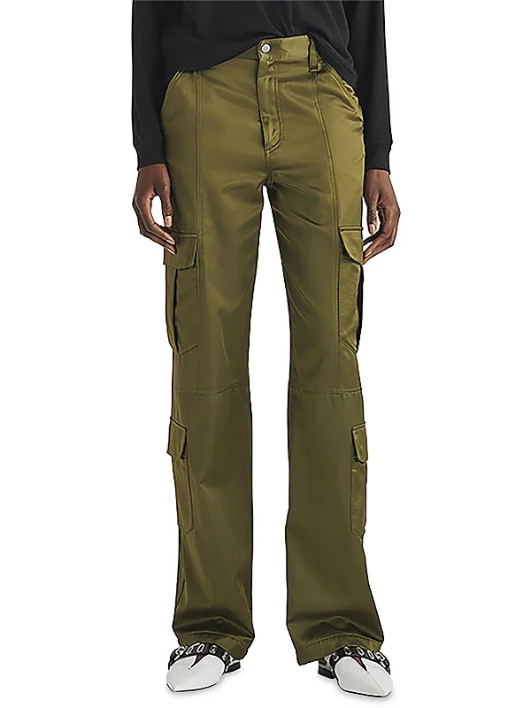 Linen trousers – Lightweight, breathable trousers made from linen fabric, perfect for warmer weather.Linen trousers – Lightweight, breathable trousers made from linen fabric, perfect for warmer weather.Cailyn Womens Satin Mid-Rise Cargo Pants