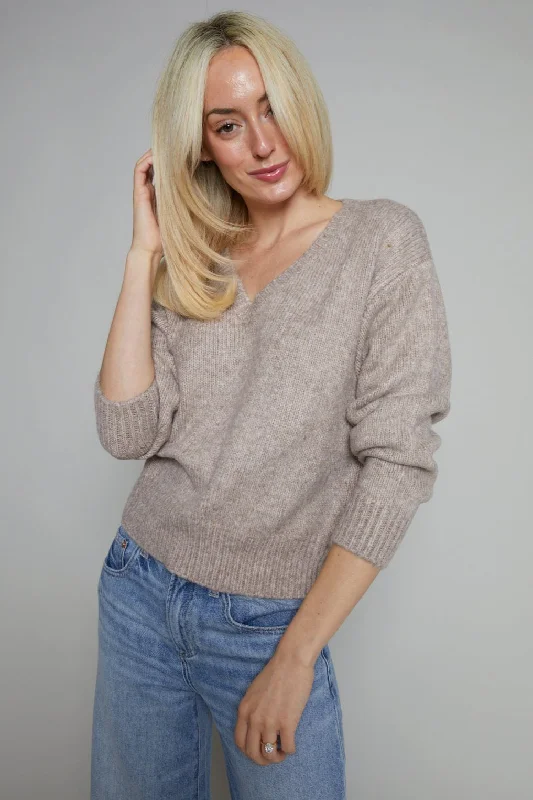 Fair Isle – Traditional, colorful patterns, often associated with Nordic designsFair Isle – Traditional, colorful patterns, often associated with Nordic designsCapri Slouchy V-Neck Sweater - Heather Taupe