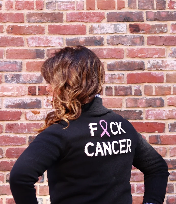 Chunky – Thick, oversized knit for a cozy lookChunky – Thick, oversized knit for a cozy lookFuck Cancer Zip Up- 25% of each sale goes to Runway For Recovery