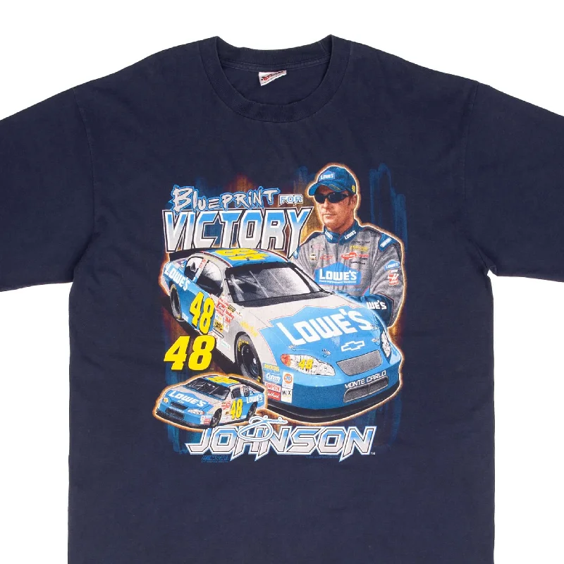 Fitted – Snug, form-fitting styleFitted – Snug, form-fitting styleVINTAGE NASCAR JIMMIE JOHNSON LOWE'S TEE SHIRT 2003 SIZE XL